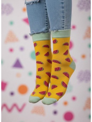 Baff Karpuz Dilimi Desenli Çorap 35-38