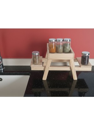 Genel Suya Dayanıklı Ahşap Piknik Masası Baharatlık ve Düzenleyici 25X15 cm