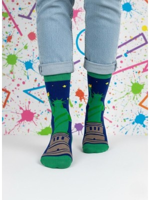 Baff Özgürlük Heykeli Desenli Çorap 39-42