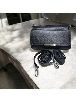 Valentina Victoria Hakiki Deri Çokbölmeli Orta Boy Çapraz Çanta