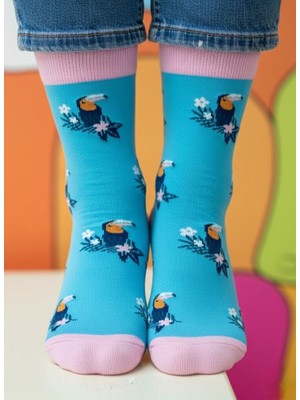 Baff Papağan Desenli Çorap 35-38