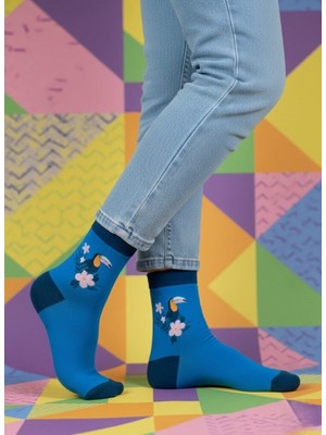 Baff Papağan Desenli Çorap 35-38