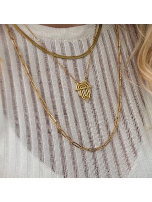 Çelik 3lü Kolye Serenay Kolye( Italyan Zincir Kolye Ataç Zincir Kolye ve Şövalye Serenay Kolye )