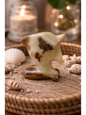 Doğal Oniks Taşı Dekoratif Biblo | El Yapımı Oniks Obje | Vitrin & Ofis Dekoru