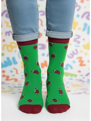 Baff Rugby Topu Desenli Çorap 43-46