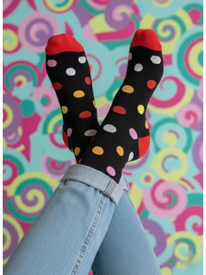 Baff Puantiye Desenli Çorap 35-38