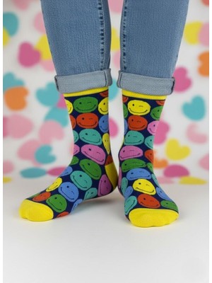 Baff Neşeli Emojiler Desenli Çorap 43-46