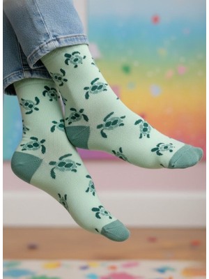 Baff Kablumbağa Desenli Çorap 35-38