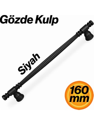 Badem10 Gözde Siyah Çekmece Kulp 160 mm Modern Tasarım Dayanıklı Dolap Kapak Kulpu Mobilya Aksesuarı
