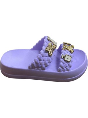 Güven Kundura Kadın Eva Taşlı Çift Band Terlik