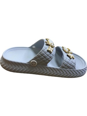 Güven Kundura Kadın Eva Taşlı Çift Band Terlik