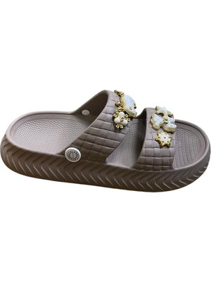 Güven Kundura Kadın Eva Taşlı Çift Band Terlik