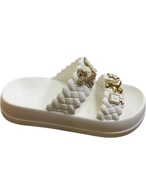 Güven Kundura Kadın Eva Taşlı Çift Band Terlik