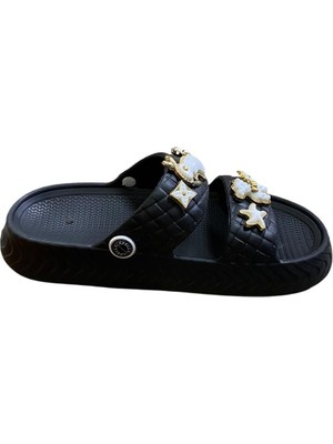 Güven Kundura Kadın Eva Taşlı Çift Band Terlik