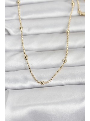 Shopwave cm 14K Gold Renk Top Zincir 60 cm Kadın Kolye - TJ-BKO10960