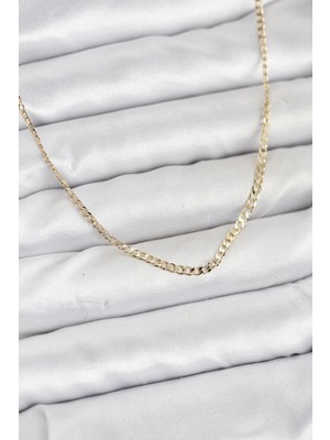Butik cm 14K Gold Renk Pirinç Zincir Model Kadın Kolye