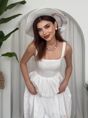 Nova Epoxy Art Mazi Çiçek Desenli Elbise