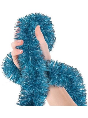 Marsilyan Parti Için Sim Süs 2 Metre Uzunluk 8 cm Genişlik Açık Mavi Renk Ithal