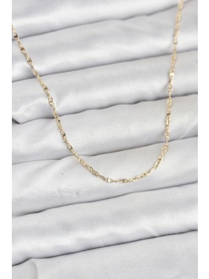 Butik cm 14K Gold Renk Gemici Zincir Model 60 cm Kadın Kolye