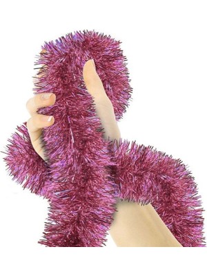 Marsilyan Parti Için Sim Süs 2 Metre Uzunluk 8 cm Genişlik Pembe Renk Ithal