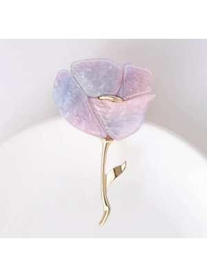 TrendyChic Mineli Gelincik Çiçeği Figürlü Broş Yaka Iğnesi