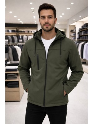Erkekçıkarılabilir Kapüşonlu ,rüzgar ve Yağmura Dayanıklı Softshell Mont