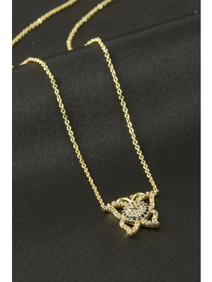 Marsilyan Kelebek Zirkon Taşlı Kolye