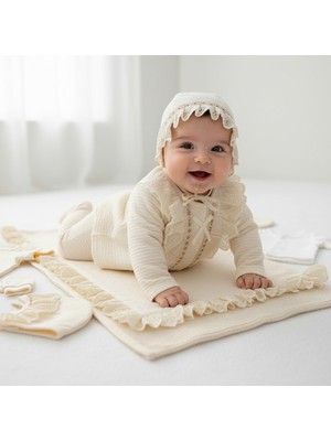 Milays 0-3 Ay Kız Bebeklere Organik Pamuk Premium Kalite Ara Dantel Stil 10 Lu Takım