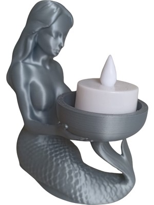 Modern Deniz Kızı Figürlü Mumluk - 4 Renk Seçeneği - Estetik Dekoratif Biblo Masa Üstü Aksesuar