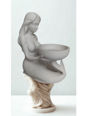 Modern Deniz Kızı Figürlü Mumluk - 4 Renk Seçeneği - Estetik Dekoratif Biblo Masa Üstü Aksesuar