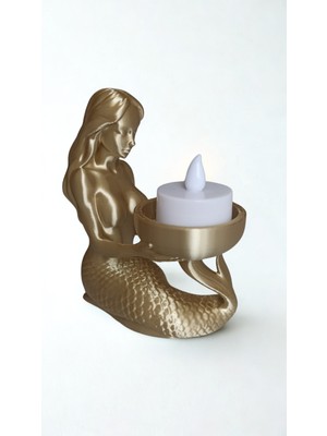 Modern Deniz Kızı Figürlü Mumluk - 4 Renk Seçeneği - Estetik Dekoratif Biblo Masa Üstü Aksesuar