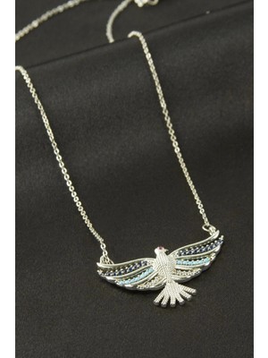 Marsilyan Anka Kuşu Zirkon Taşlı Kolye