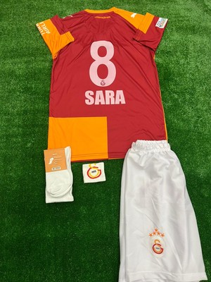 4'lü Set Galatâsarây'' Yeni Sezon Sara Sarı Kırmızı Çocuk Forma Şort Çorap Bileklik Takımı