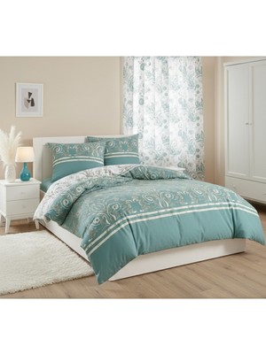 Harikabirev |nevresim Takımı Çift Kişilik Lastikli Nevresim Takımı Su Yeşili Soyut Desen |çknt