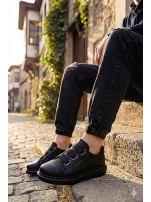 Belirtilmemiş Ortopedik Lastikli Kaymaz Taban Üst Kalite Vegan Deri Günlük Deri Spor