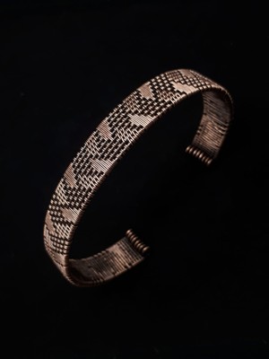 Eski Foça - Saf Bakır El Yapımı Örme Bileklik