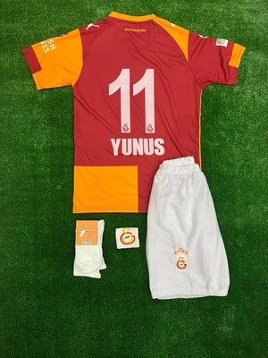 4'lü Set Galatâsarây'' Yeni Sezon Yunus Sarı Kırmızı Çocuk Forma Şort Çorap Bileklik Takımı