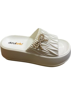 Güven Kundura Kadın Kalın Tabanlı Taşlı Eva Terlik