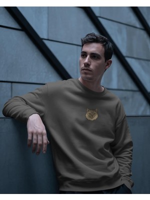 Muhtar Store Erkek Minimal Maine Coon Kedi Logolu Unisex Bisiklet Yaka Sweatshirt – Günlük & Basic Stil