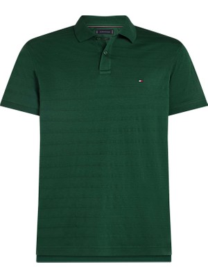 Tommy Hilfiger Erkek Yeşil Tommy Hilfiger Jacquard Strıpe Reg, L2N Yeşil Erkek T-Shirt & Polo