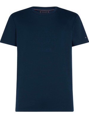 Tommy Hilfiger Erkek Lacivert Tommy Hilfiger Embossed Hılfıger Cr, Daf Lacivert Erkek T-Shirt & Polo