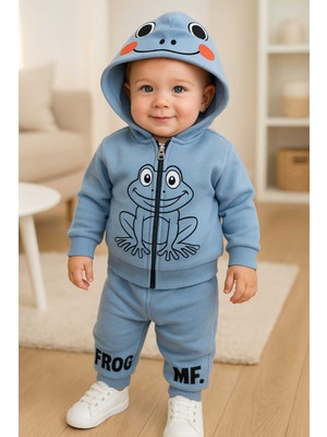 Minitix Erkek Bebek Kurbağalı Takım 9 Ay - Mavi