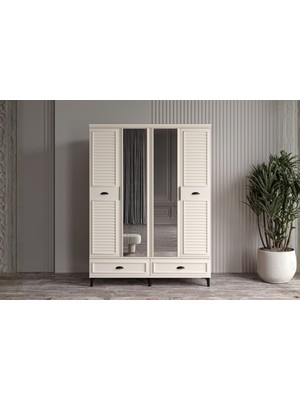 Doressa Char Moon 4 Kapılı Aynalı Gardırop