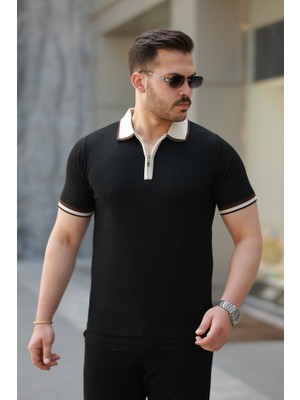 Etiler Collection Erkek Renkli Yaka Kısa Kollu Tişört