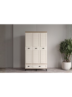 Doressa Char Walnut 3 Kapılı Gardırop