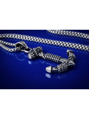 Sevgiliye Hediye Denizci Tarzı Erkek Çelik Çapa Kolye