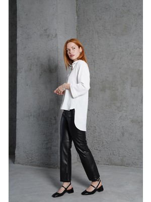 Nova Epoxy Art Kol Katlama Detaylı Beyaz Gömlek