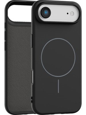 Vissona iPhone Air Uyumlu Içi Kadife Magsafe Wireless Şarz Özellikli Siyah Renkli Telefon Kılıfı