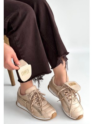 Erbilden Dissa Bej Cilt Bağcıklı Paraşüt Detaylı Spor Ayakkabı