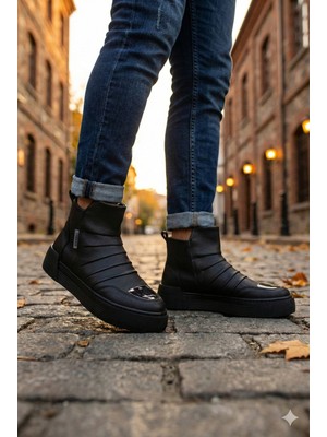 Belirtilmemiş Fermuarlı Kaymaz Taban Ortopedik Vegan Deri Sıcak Astar Su Geçirmez Soguk Geçirmez